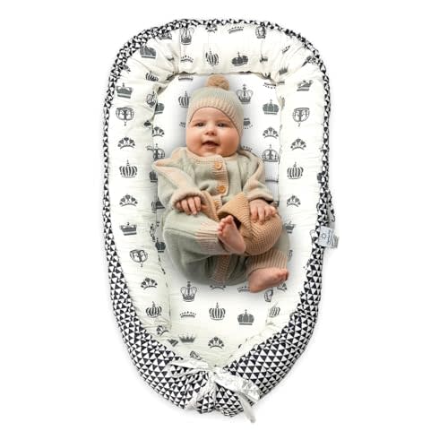 Baby Lounger – Portable Baby Lounger Pillow for Newborn & Adjustable Baby Nest for 0-24 Months, Soft Infant Floor Seat & Breathable Infant Lounger for Home & Travel