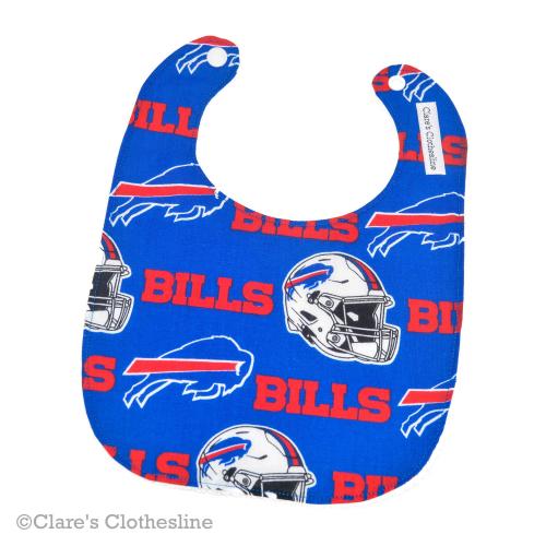 Buffalo Bills Baby Bib | Blue Bills Football Cotton and Terry Cloth Bib | Buffalo NY Sports Fan Gift | Baby Shower Gift | Ready to Ship