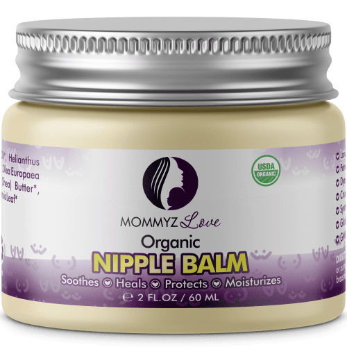 Mommyz Love Organic Breastfeeding Nipple Cream to Relieve Sore - Dry and Cracked Nipples, 2oz, 1 Jar