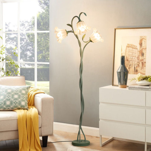 Winston Porter 65.55''Tall Green Floor Lamp & Reviews | Wayfair