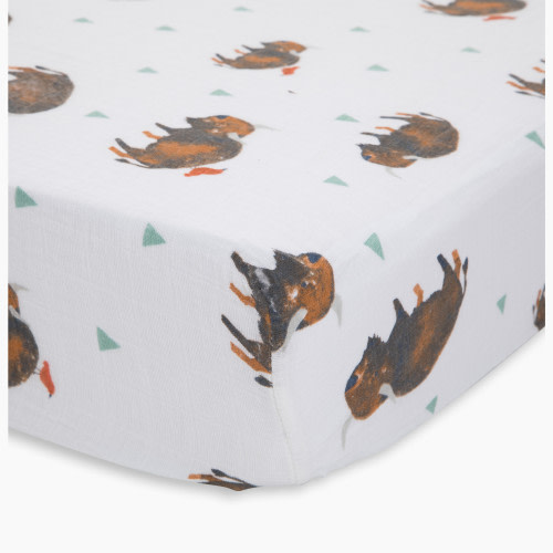 Little Unicorn Cotton Muslin Crib Sheet - Bison