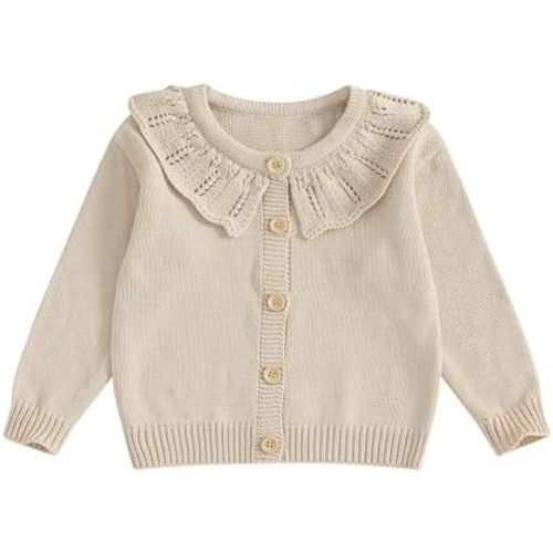 Newborn Baby Girl Fall Winter Clothes Outfit Toddler Cardigan Knit Sweaters Long Sleeve Button Down Warm Sweater
