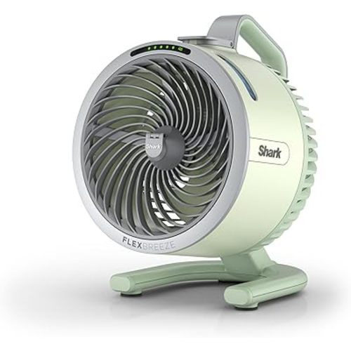 Shark FlexBreeze HydroGo Fan—Ultra-powerful portable fan with indoor + outdoor mist, Up to 70 feet of reach, corded & cordless, up to 12-hr. battery, 5 speeds, evaporative misting, Honeydew, FA052GN