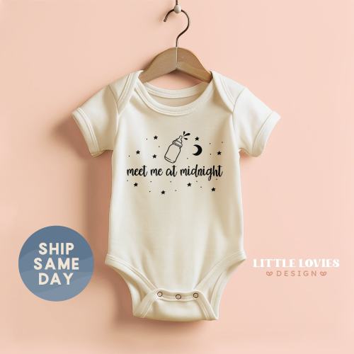 Taylor Swift Meet Me At Midnight Onesie®, Cute Baby Milk Bottle Bodysuit, Infant Newborn Baby Onesie®, (CA-TRE8)