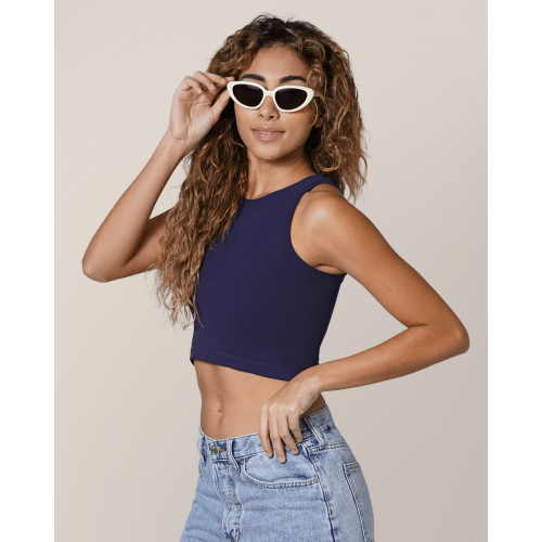 Sublime® Bamboo Maternity & Nursing Longline Bra Top | Navy