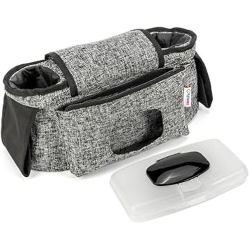 Agibaby Universal Stroller Organizer with Cup Holders | Baby Diaper Bag/Caddy with non-slip straps