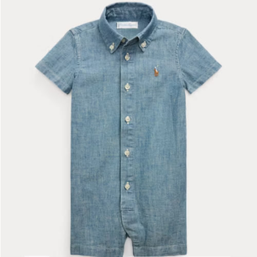Indigo Cotton Chambray Shortall