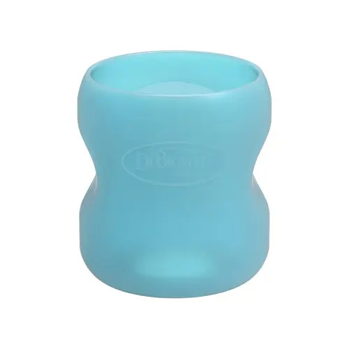 Dr. Brown's Options+ Wide-Neck Glass Bottle Sleeve, 100% Silicone, Blue, BPA-Free, 5 oz, 1-Pack