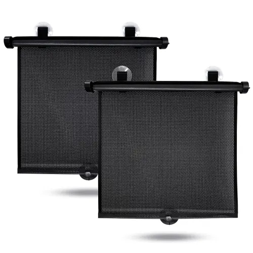 EcoNour Car Window Shades for Baby (2 Pack) - Upgraded | Shades for Side Window | Comes with Enhanced Suction Cups & Large Clips for Durability | Baby Car Accessories (15" x 17")
