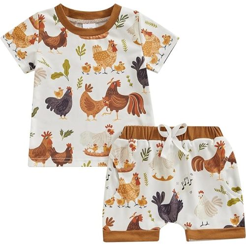 Toddler Baby Boy Girl Summer Clothes T-Shirt Top Shorts Infant Newborn Outfit