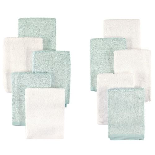 Little Treasure Baby Unisex Rayon from Bamboo Luxurious Washcloths, Mint White, One Size