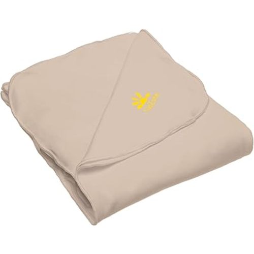 Nozone Baby Blanket, Sun Protective, Soft Rayon from Bamboo, UPF 50+ in Biscotti Beige