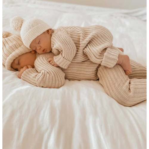 RIBBED ROMPER - HONEY MILK