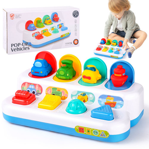 Ant Class Interactive Vehicle Pop Up Toy for Toddlers, Early Developmental Toy for 12-18 Months Baby Boys Girls,Vehicle Playsets Christmas Gift