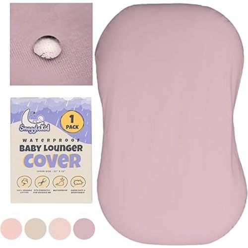 100% Waterproof Baby Lounger Cover - 2-Ply Organic Cotton Slipcovers Keep Your Lounger Clean & Your Baby Comfy - Machine Washable - (Cover for Snuggle Me) - Lavander
