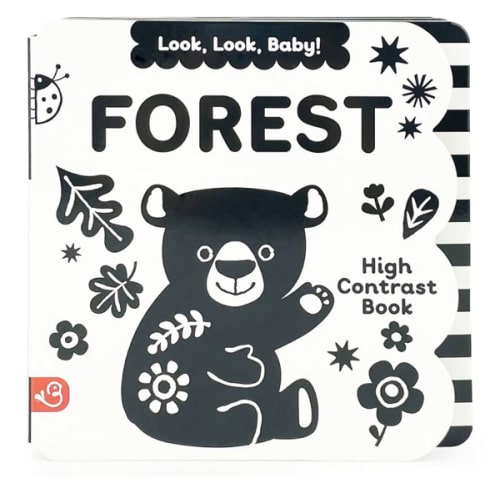 Look, Look, Baby! Forest: Black and White High Contrast Tummy Time Book for Newborns
