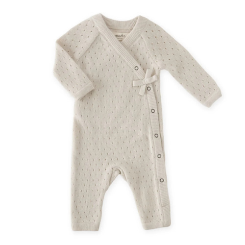 Pointelle Knit Kimono Romper