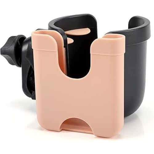 Accmor Stroller Cup Holder with Phone Holder, Bike Cup Holder, Universal Cup Holder for Uppababy Nuna Doona Strollers, 2-in-1 Cup Phone Holder for Stroller, Bike, Wheelchair, Walker, Scooter