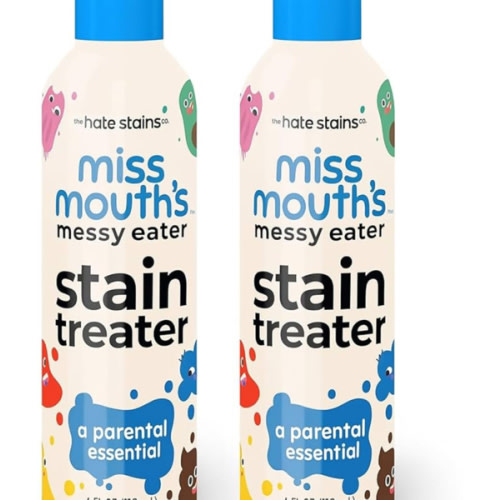 Miss Mouth's Messy Eater Stain Treater Spray - 4oz 2 Pack Stain Remover - Newborn & Baby Essentials - No Dry Cleaning Food, Grease, Coffee Off Laundry, Underwear, Fabric