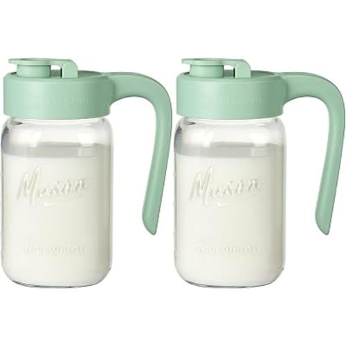 32 oz Glass Pitcher with Lid, 1 Quart Mason Jar Pitcher with Lid Airtight, Breast Milk Storage for Fridge, Ideal for Cold Brew Coffee, Iced Tea, Sun Tea, Juices