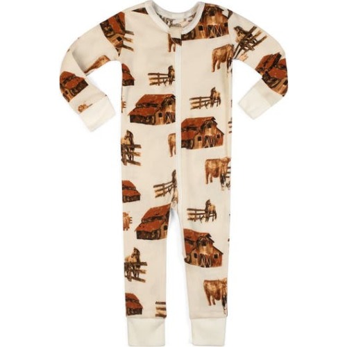 Organic Cotton Zipper Pajama, 6-9M