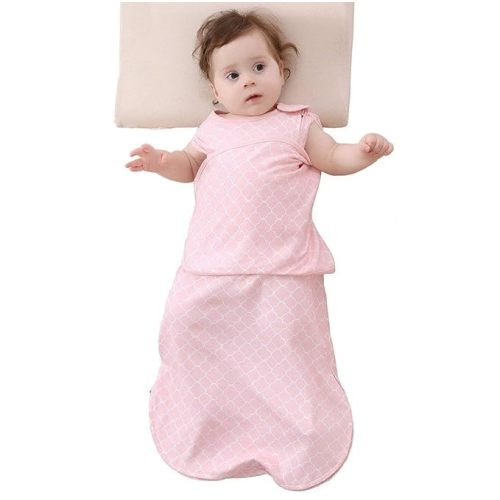 Baby Sleepsack Swaddle 3-Way Adjustable Wearable Blanket Boy and Girl,100% Cotton,6-12 Months - Large(6-12 Months) - Pink