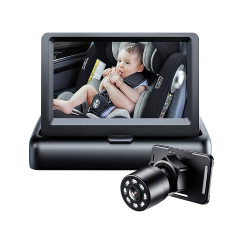 Itomoro Baby Car Mirror, View Infant in Rear Facing Seat with Wide Crystal Clear View,360° Rotation Plug and Play Easy Install baby car monitor 1080p