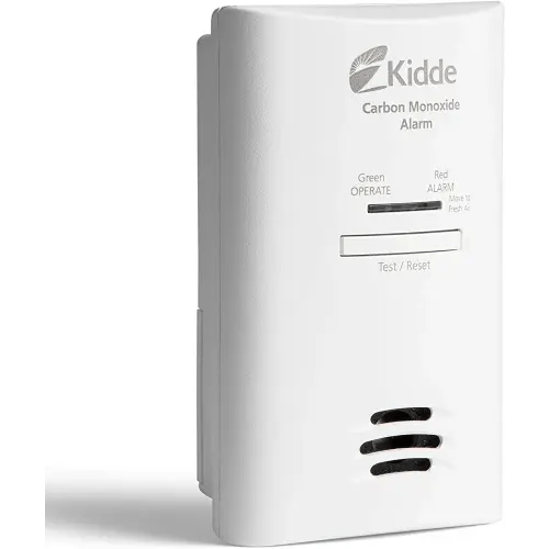 Kidde Carbon Monoxide Detector, Plug In Wall with AA Battery Backup, Test-Hush Button