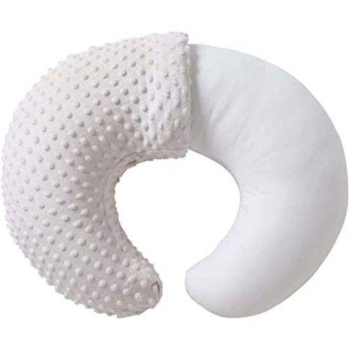 Nursing Pillow and Positioner, Breastfeeding, Bottle Feeding, Baby Sitting Support with Removable Ultra Soft Cover, Tummy Time Support for Baby Boys and Girls (Beige)