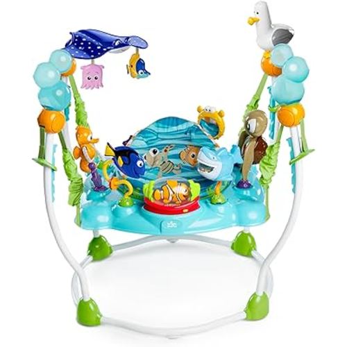 Bright Starts Disney Baby Finding Nemo Sea of Activities Baby Activity Center Jumper with Interactive Toys, Lights, Songs & Sounds, 6-12 Months (Blue)