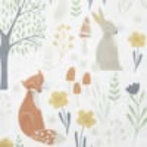 The Company Store Company Kids Forest Animals Ivory Multi Organic Cotton Percale Crib Sheet 30387