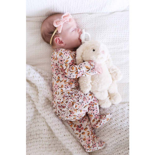 Mauvelous Meadow Ruffle Zipper Footie