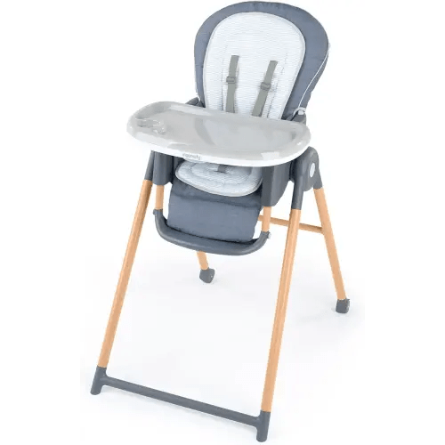 Ingenuity Proper Positioner Deluxe High Chair - 7-in-1 Convertible Baby Seat, Faux Wood Print Legs, Unisex, for Ages 0-36 Months