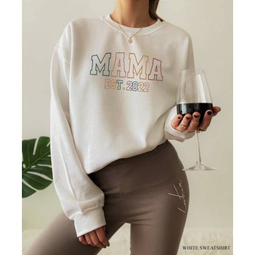 Mama Est Sweatshirt, Custom Year Hoodie, Mom Established Sweatshirt, New Mom to Be Gifts, Personalized Mama Sweatshirt, G5047 - Etsy