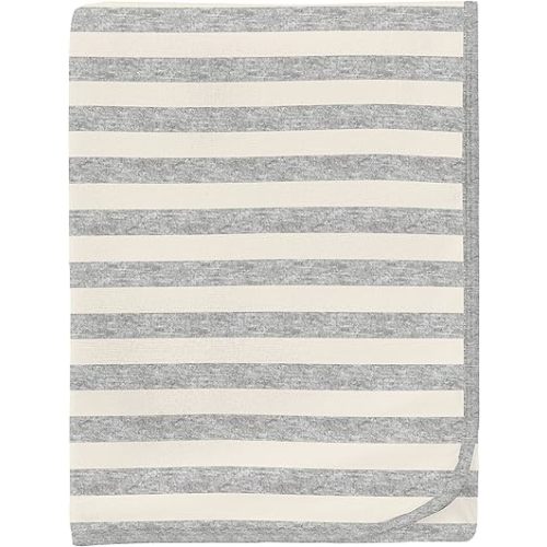 KicKee Swaddling Blanket, Made from Luxuriously Soft KicKee Signature Blend Fabric, Buttery Softness for Snuggling Your Baby (Heathered Mist Sweet Stripe - One Size)