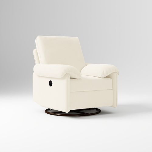 Parry Power Recliner, Performance Velvet Alabaster
