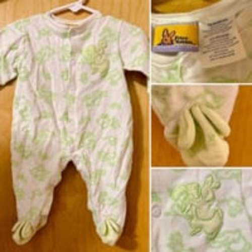 Unisex Baby Beatrix Potter Peter Rabbit Sleeper Vintage 2002 3-6 Months RARE