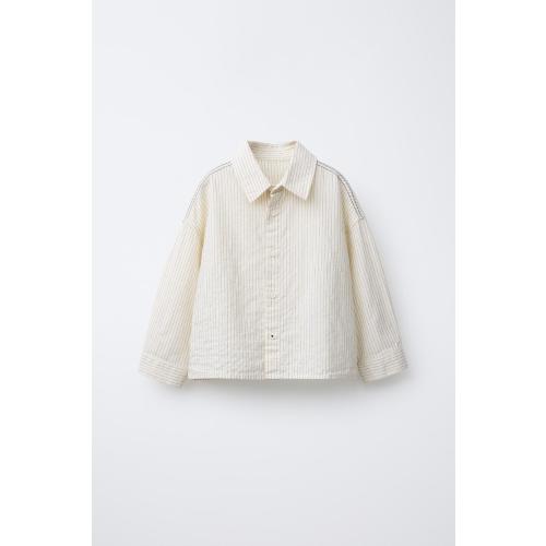 STRIPED PRINT SHIRT - Ecru / Black | ZARA United States