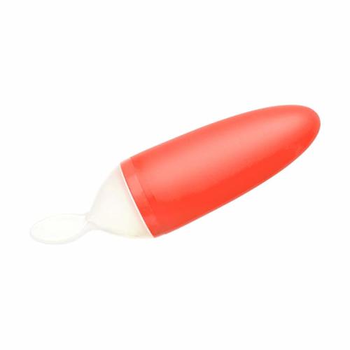 Boon Squirt Silicone Baby Food Dispensing Spoon, Orange - Pink