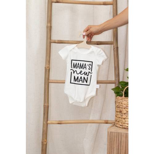 Funny Baby Boy Onesie, Mama&#39;s New Man Bodysuit, Photoshoot Outfit, Humor Quote Baby Boy Jumpsuit, Newborn Cotton Creeper, Baby Shower Gift