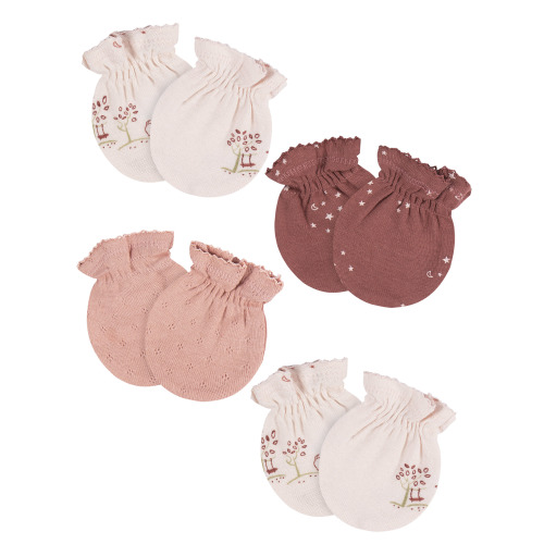 Gerber Baby Boy or Girl Unisex Mittens, 4-Pack, Sizes 0-3 Months