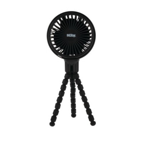Nuby Portable 3 speeds USB Rechargeable Stroller Fan - Black