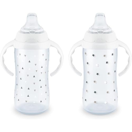 NUK Large Learner Cup, 10 oz, 9+ Months, Timeless Collection, Amazon Exclusive, 2 Count €“ BPA Free, Spill Proof Sippy Cup - 2 Pack