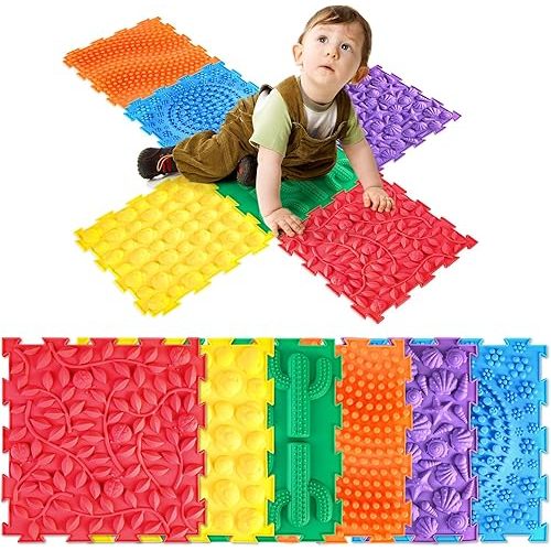 Sensory Mat for Autism Children - Textured Puzzle Play Mat for Kids, Non-Toxic Massage Game Floor Tiles | Safe Sensory Room Must Have (Classical)