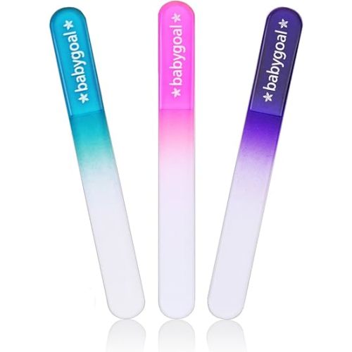 Newborn Baby Nail File 3 Pack with a Pouch, Genuine Czech Float Glass, Baby Gift for Newborns, Toddlers, Infant, Babies & Young Children by Babygoal 3NF01