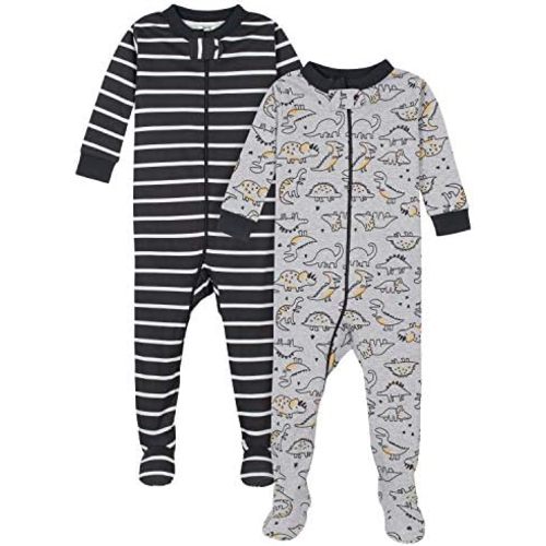 Gerber Baby Boys' 2-Pack Footed Pajamas