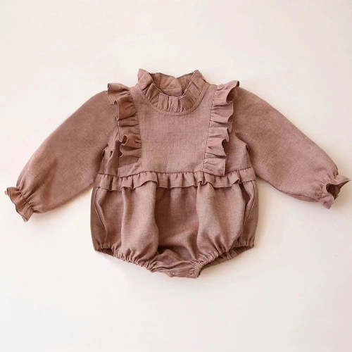 Solid Ruffle Linen Romper – August + Willow