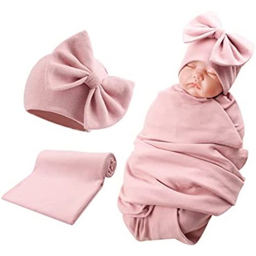 Bamery Newborn Baby Girl Hat Cotton Baby Bow Beanie Preemie Hats Spring Infant Hats for Girls 0-12 Months