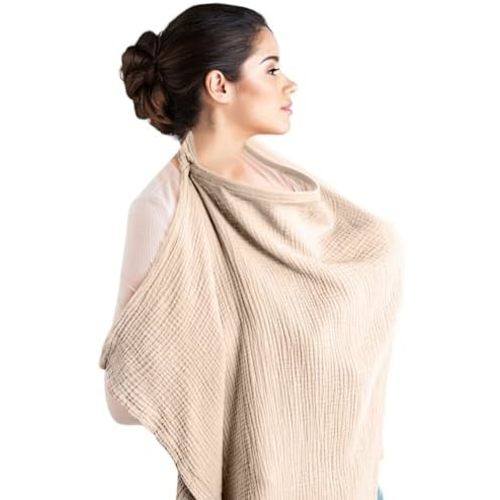 Nursing cover for breastfeeding, breathable, 100% Muslin cotton, breastfeeding cover with snap for newborn baby must haves
