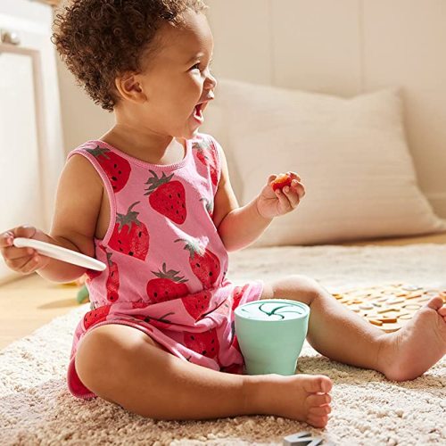 Munchkin® C’est Silicone! Collapsible Toddler Snack Catcher® Cup with Lid, Mint